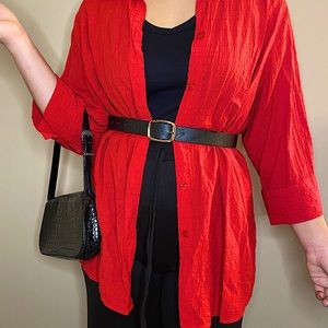 Stretch white stag brand red blouse